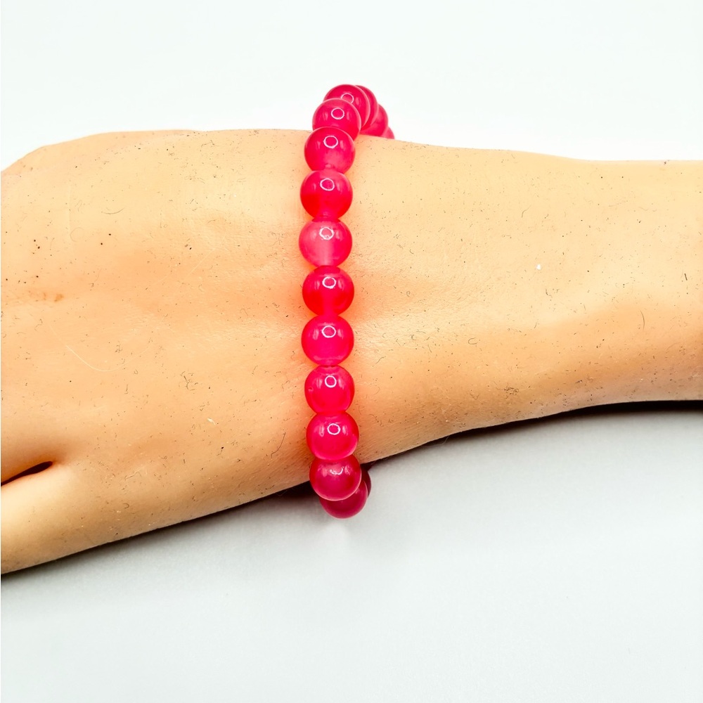 Vibrant Pink Beaded Bracelet